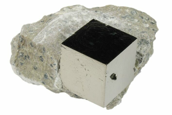 Natural Pyrite Cube In Rock From Spain #82076
